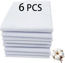 16x16 Inch Handkerchiefs for men 100 Soft Cotton White Hankie handkerchief bulk