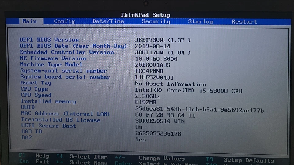 Portátil Lenovo Thinkpad T450s Intel i5-5300U 8 GB Ram SIN HD/OS (FL) Foto 2 de 4
