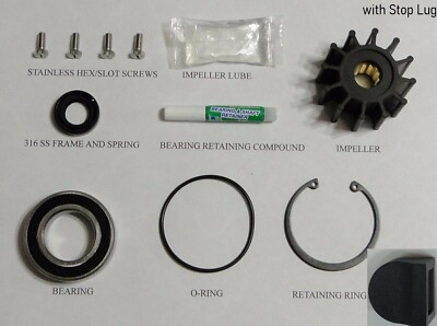 Volvo Penta Water Pump Kit Volvo Penta Raw Water Pump Repair/Rebuild Service Kit For Crank Mounted Pumps Crank Mounted Pump Service Kit