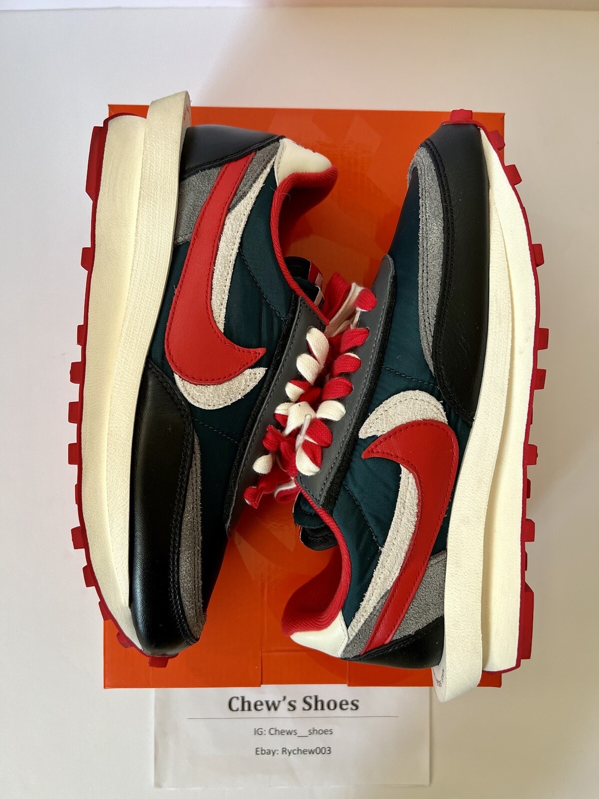 SACAI X NIKE Nike LDWaffle x Sacai x Undercover Midnight Spruce University Rosso 8M 9.5W