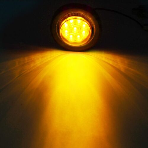 Partsam 2Pcs 2 Inch Round Truck Trailer Led Side Marker Clearance Light Amber... - Picture 6 of 8