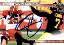 Rene Paredes Signed 2023 Upper Deck CFL Greatness card Calgary Stampeders