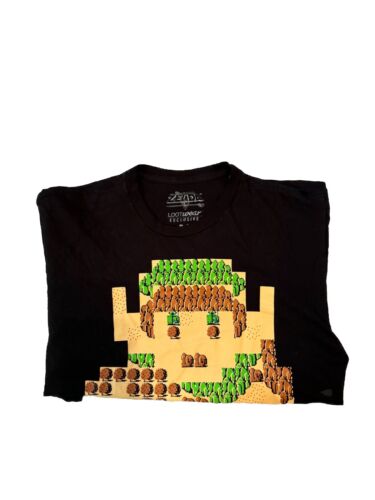 Legend Of Zelda Shirt Adult M Black 8 Bit Pixel Link Loot Crate Nintendo Mens - Picture 2 of 2