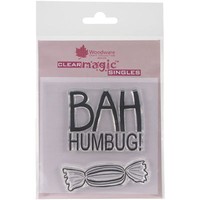 Woodware Clear Magic Singles Rubber Stamps Bah Humbug - Woodware Clear Magic Singles Rubber Stamps Bah Humbug -