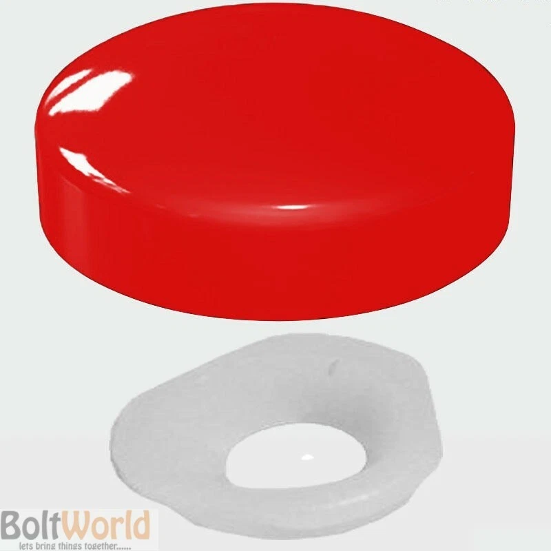 Red plastic screw on sale caps