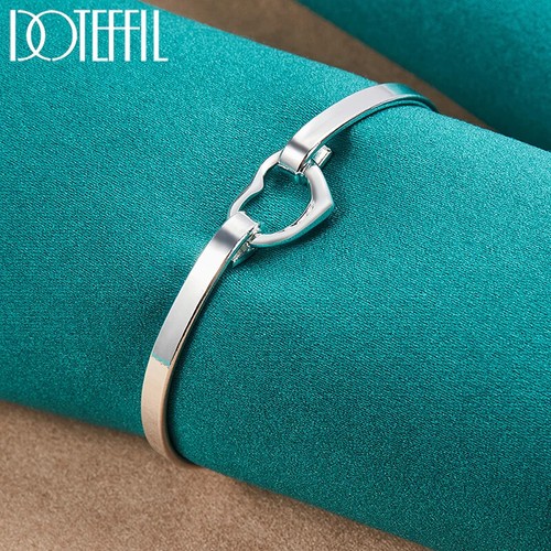 Brazalete Doteffil Plata Esterlina 925 Corazón Abierto Moda Fiesta Joyería - Imagen 4 de 6