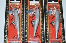 3 lures lucky craft slender pointer 97mr 3 7/8" suspend jerkbait metallc anchovy