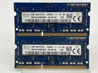 SK Hynix 8GB (2x4GB) PC3L-12800S SODIMM RAM Laptop Memory