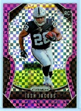 2019 Panini Prizm Josh Jacobs Purple Power Rookie Card RC 07/49 Raiders Packers. rookie card picture
