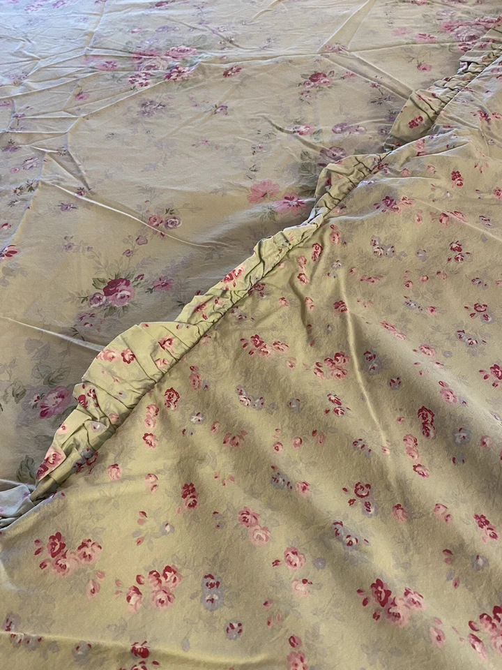 Edredón Rachel Ashwell Simply Shabby Chic COMPLETO/QUEEN Verde Rosa Floral Rosa Foto 3 de 4