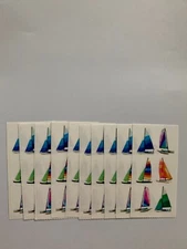 Paper House Lot Of 10 Strips SAIL BOATS Stickers