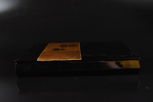 U473: Japanese Wooden Lacquer ware Pine gold lacquer pattern INKSTONE CASE Box - Picture 5 of 10