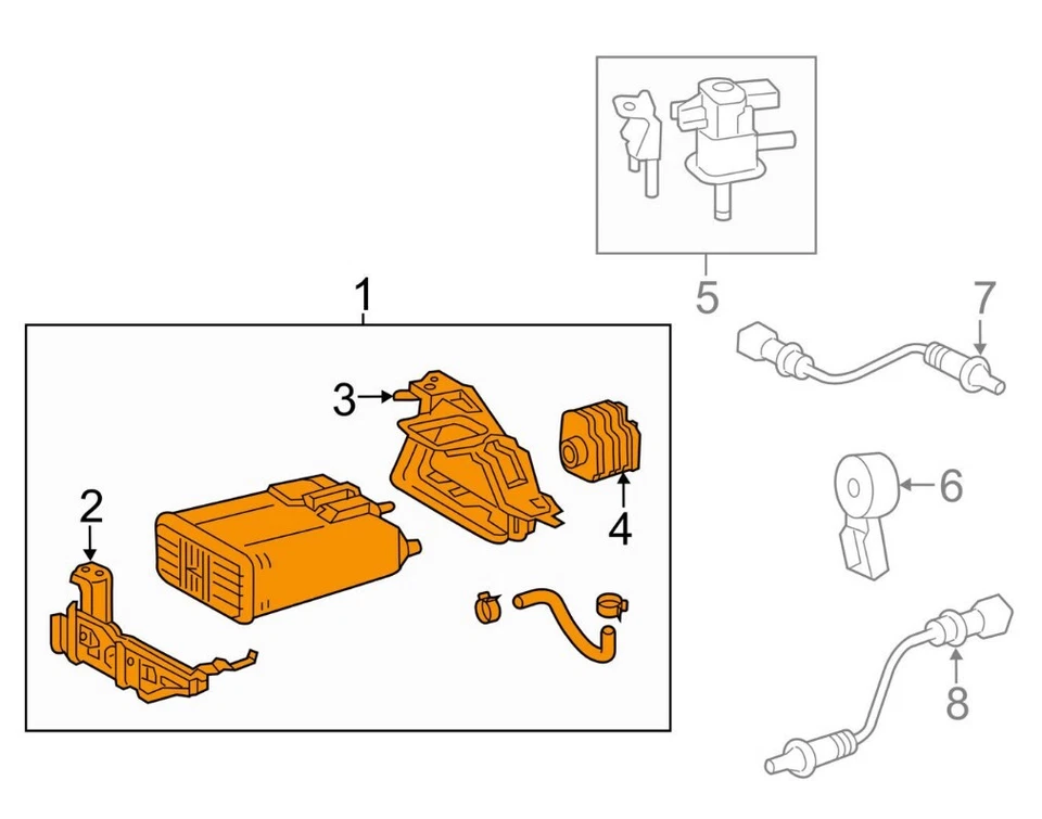 Genuine OEM Fuel Vapor Canister Charcoal Assembly For Toyota RAV4 2013-2018 - Image 2 of 3