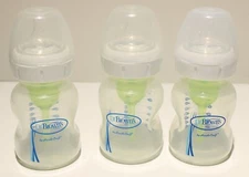Dr. Brown's Options+ Baby Bottles Wide-Neck Anti Colic 5oz Level 1 Nipples 3pk