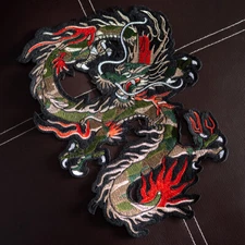 12.4'' Large Camouflage Dragon Iron On Sew On Patch Embroidered Applique Badge