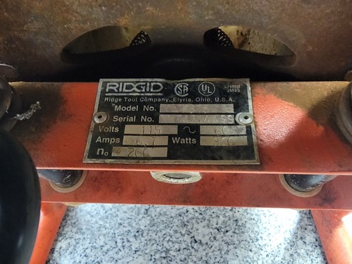 RIDGID K-375 DRAIN CLEANING MACHINE 115V 6.7A 200RPM W/ FOOT SWITCH a-x - Picture 7 of 7