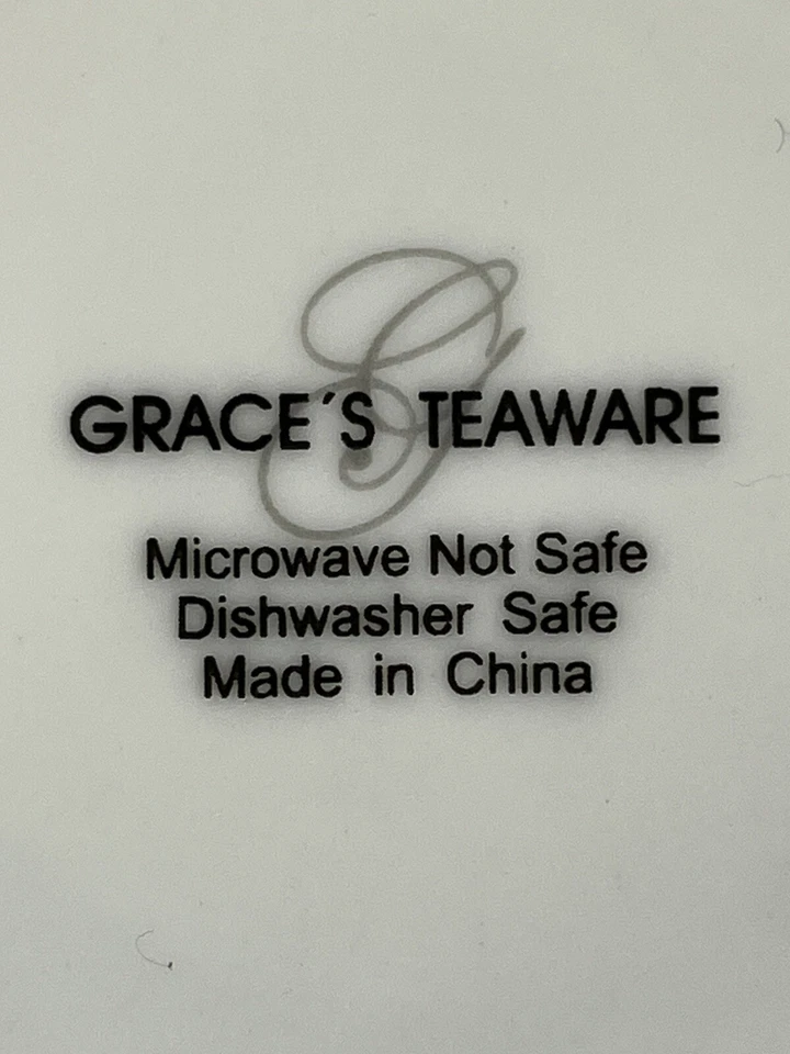 Grace’s Teaware rayas blancas y negras puntos 3 piezas Taza de té, platillo, cuchara bolsa plato Foto 3 de 4