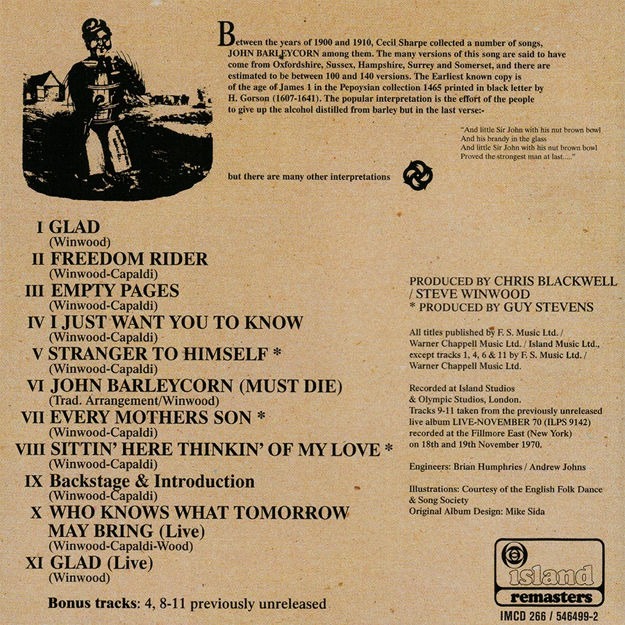 Traffic ~ John Barleycorn Must Die (1970) CD 1999 Island Records UK •• NEW •• Foto 2 de 3