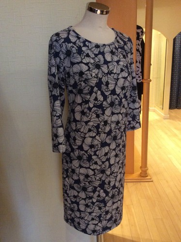 Betty Barclay Dress Size 12 BNWT Blue Navy Stone Floral RRP £105 Now £47 - Picture 11 of 12