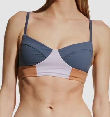 $185 Vitamin A Women's Gray Emmi Bralette Bikini Top Swimwear Size S/6