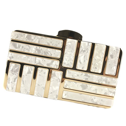 Holding A Dinner Bag Hand Party Fashion Clutch Stitching Evening - Picture 12 of 12