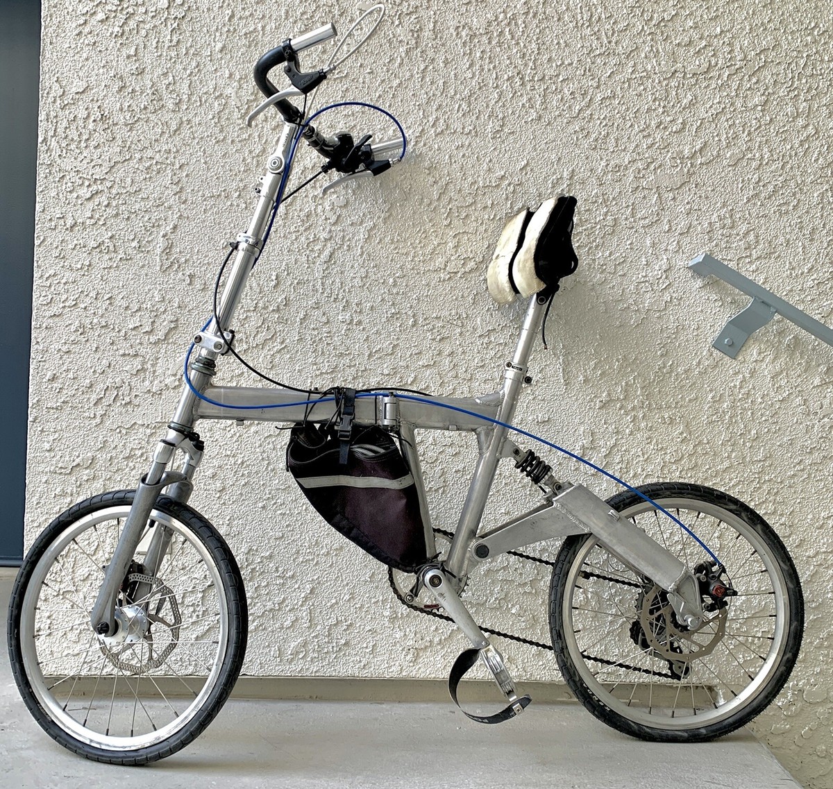 Vintage Satori Silver Alloy Aluminum Folding Stowaway 21 Speed Bicycle  K80515240