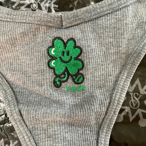 Victoria's Secret PINK Shamrock Thong Panties Size Medium - Picture 2 of 4