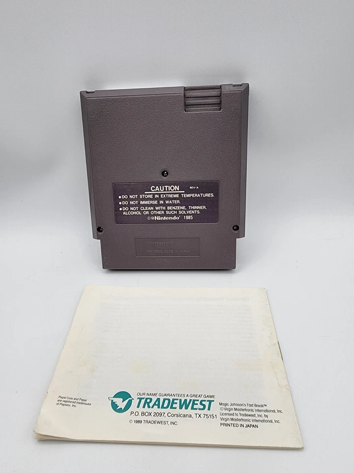 Magic Johnson's Fast Break W/ Manual (Nintendo NES, 1989) CLEANED - TESTED - Image 2 of 4