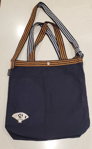 Rootote Cotton Japanese 2 Way Tote/ Bag - Navy Mount Fuji Design / Asian Art - Picture 2 of 4