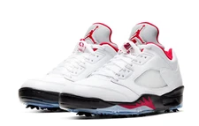 Nike Air Jordan 5 Retro Low Fire Red White Golf Shoes Mens 3.5 Wmns 5 CU4523-100