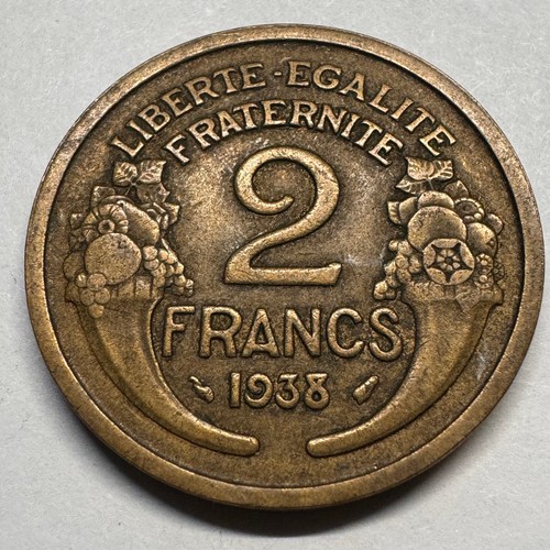 Frankreich 2 Francs 1938 - schöne Münze - #A-052