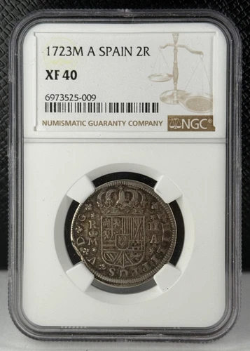 1723M A Spain 2 Reales NGC XF 40