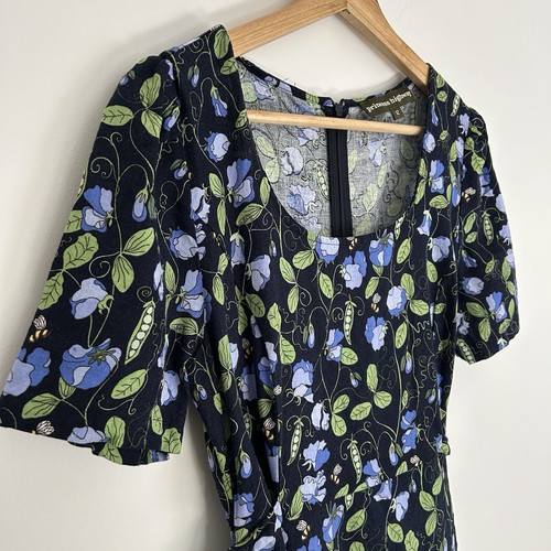 PRINCESS HIGHWAY Sweet Pea Mini Dress Size 12 Short Sleeve Side Ties Linen Blend - Picture 7 of 14