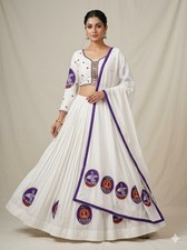 White Cotton Silk chaniya choli Navratri special