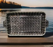 Anchorglass 3-Part Sectioned Divided Rectangular Dip Cheese Snack Tray 11"L x 6"