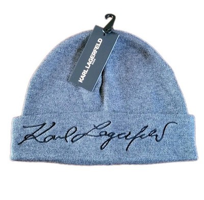 Karl Lagerfeld Paris Men's LOGO BEANIE COLOR CHARCOAL SIZE OS NWT