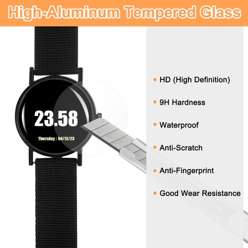 5 pièces protections d'écran en verre pour montre 28 mm de haut AL verre trempé - Photo 4 sur 7