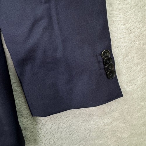 Hugo Boss Marzotto Recent Navy Blue Wool Stretch Suit Mens 38S Pants 32x28 EUC - Picture 3 of 22