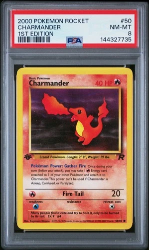 2000 POKEMON ROCKET 1ST EDITION #50 CHARMANDER PSA 8