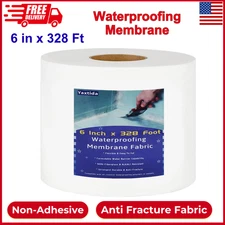 6 Inches X 328 Ft Waterproofing Membrane Anti Fracture Fabric, Reinforcing Water