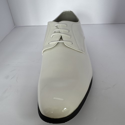 Bruno Marc Zeremonie formelle elegante Schuhe Herren 11 Oxford weiß glänzend Schnürschuhe - Bild 10 von 17