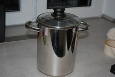 Spargeltopf mit Einsatz und Glasdeckel