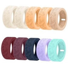 Pack Floral Engraved Cover for Oura Ring Gen 4/4 S for 4/5/6/7/8/9/10 10 Set 3