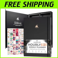 Stylish A4 Undated Time Management Planner with Stickers and Lay-Flat Binding