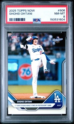Graded 2025 Topps Now Shohei Ohtani #906 Baseball Card PSA 8 Near Mint