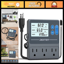 Reptile Temperature  Humidity Controller with Timer, Day-Night Thermostat, 3-St