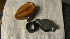 Classic old Vintage swift Pocket Loupe Magnifier 10x With leather Case