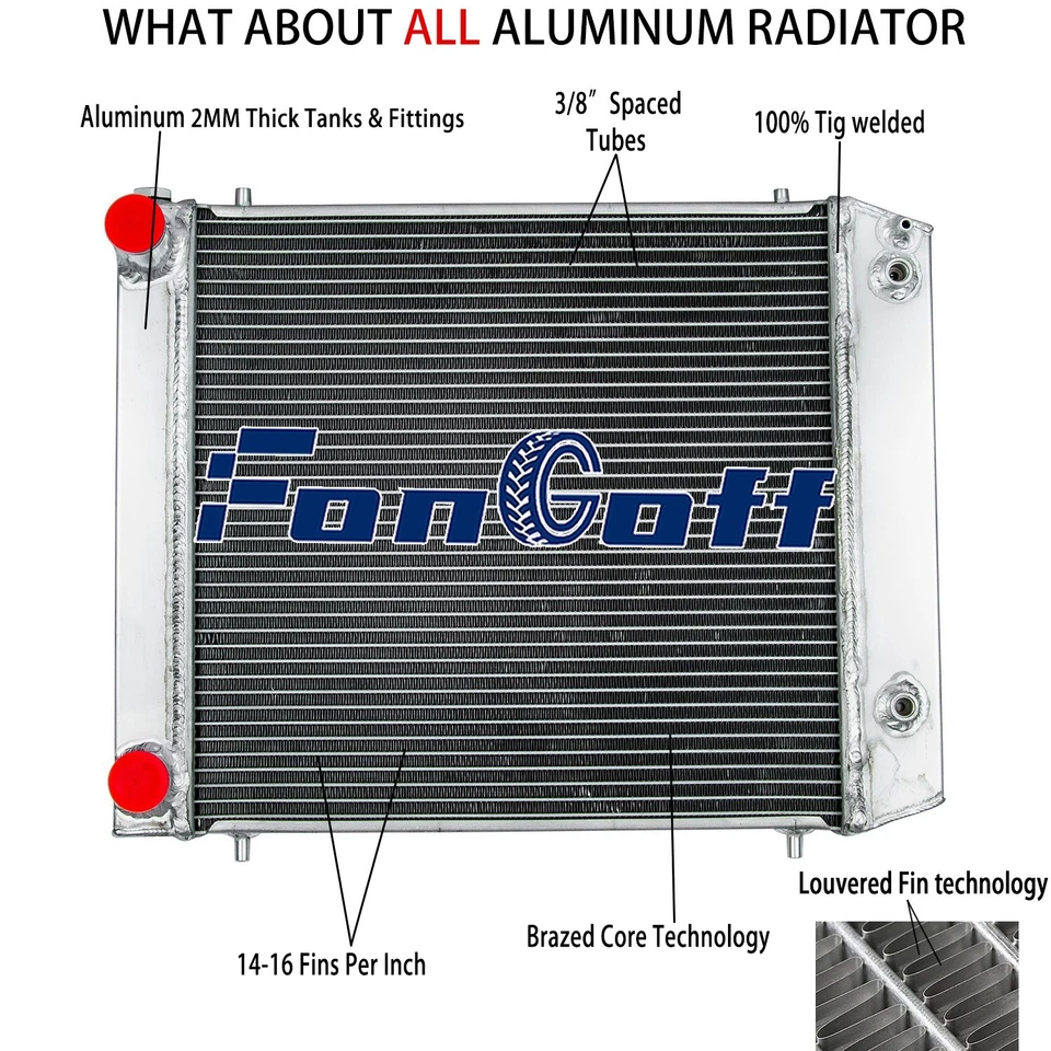 3 Row Aluminum Radiator FITS 1994-1998 Land Rover Discovery Defender 300TDI 2.5L Foto 2 de 4