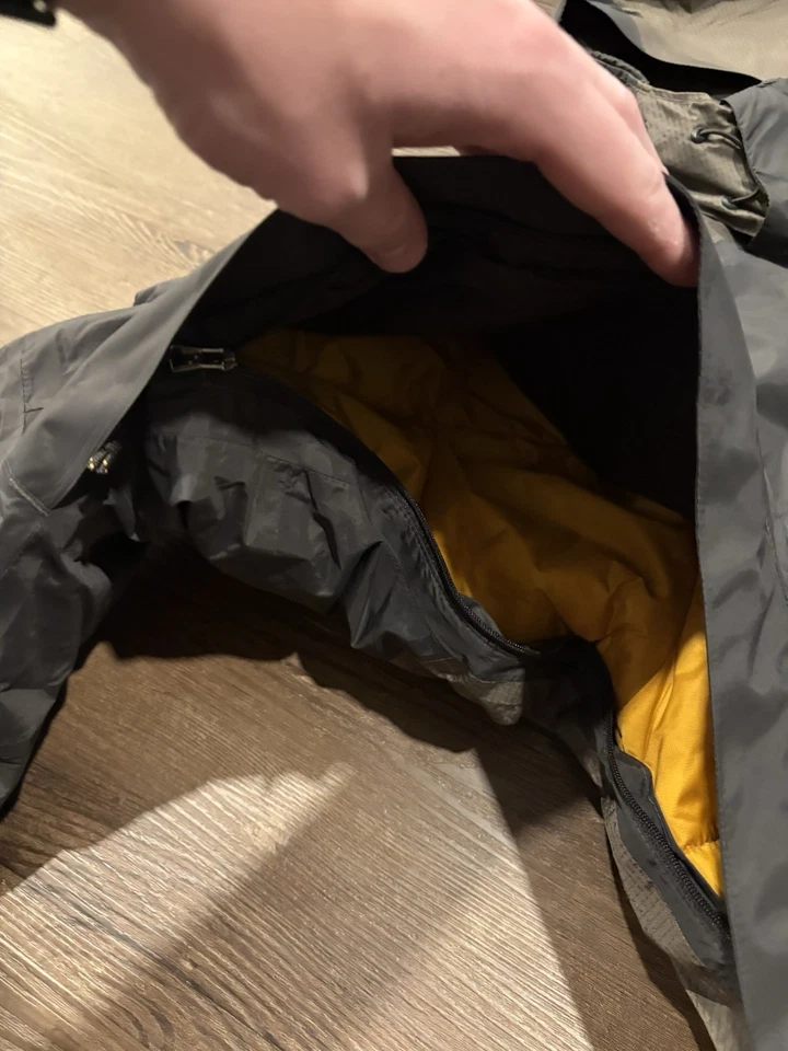 Columbia 2en1 Cremallera Invierno y Puffer Chaqueta Hombre Gris y Amarillo Talla M Foto 2 de 4