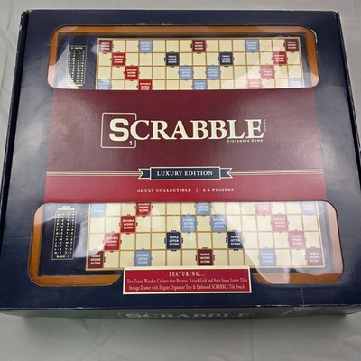 Collector's Luxury Edition Scrabble Rotating Wooden Game Board 100% Complete